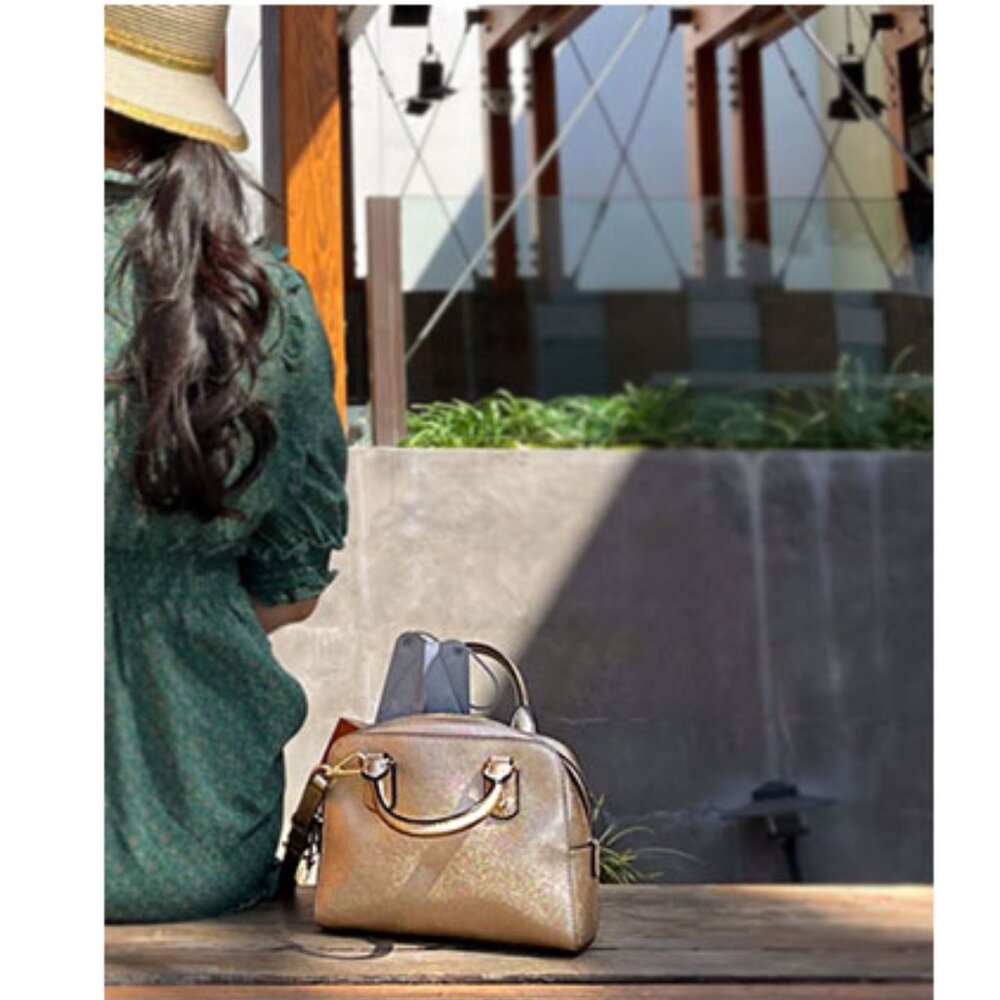 Michael Kors Gold metallic satchel bag - Picture 9 of 13